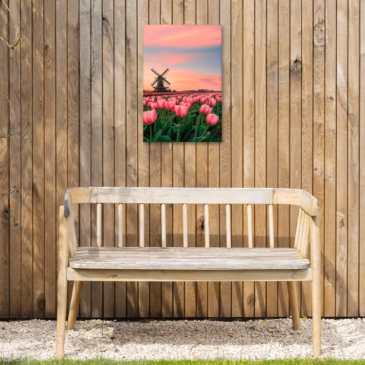 Tulpen - Molen - Nederland Tuinposter op houten frame 2 cm dik klein -sfeer4