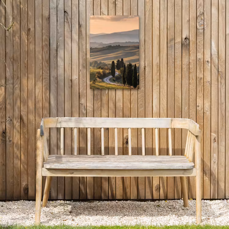 Toscaans - Landschap - Heuvels Tuinposter op houten frame 2 cm dik klein -sfeer4