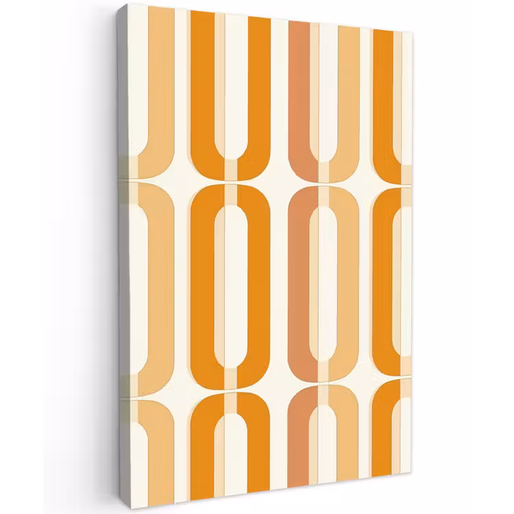 U-vorm - Retro - Oranje Tuinposter op houten frame 2 cm dik klein 841 -3d