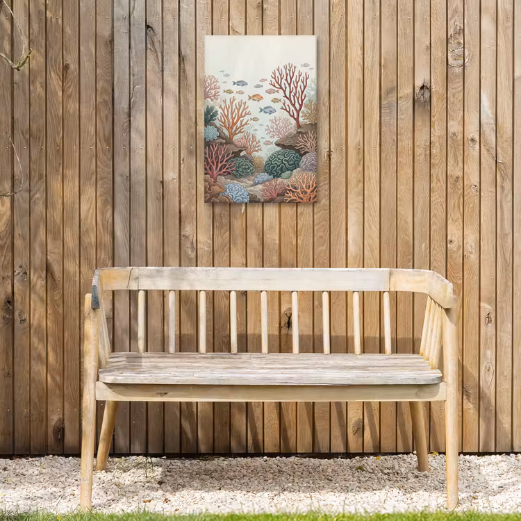 Onderwater - Koraal - Vis - Natuur Tuinposter op houten frame 2 cm dik klein -sfeer4