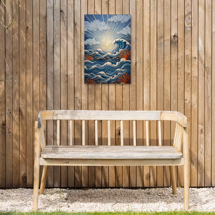 Onderwater - Koraal - Vis - Natuur - Kunst Tuinposter op houten frame 2 cm dik klein -sfeer4