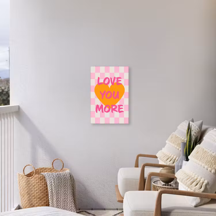 Valentijn - Love - Roze - Oranje Tuinposter op houten frame 2 cm dik klein -sfeer1