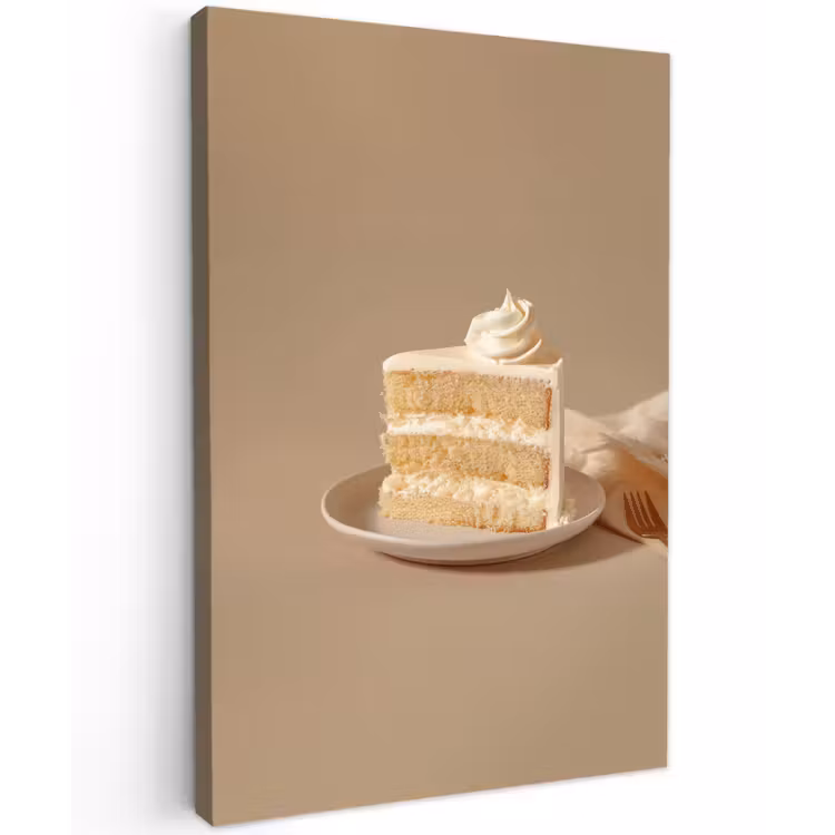 Vanilletaart - Cake - Romig Tuinposter op houten frame 2 cm dik klein -3d