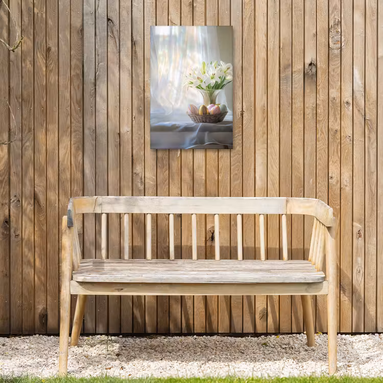 Vaas - Eieren - Bloemen Tuinposter op houten frame 2 cm dik klein -sfeer4