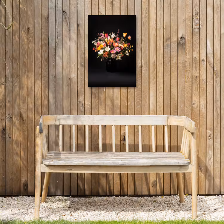 Vaas - Bloemen - Tulpen Tuinposter op houten frame 2 cm dik klein -sfeer4
