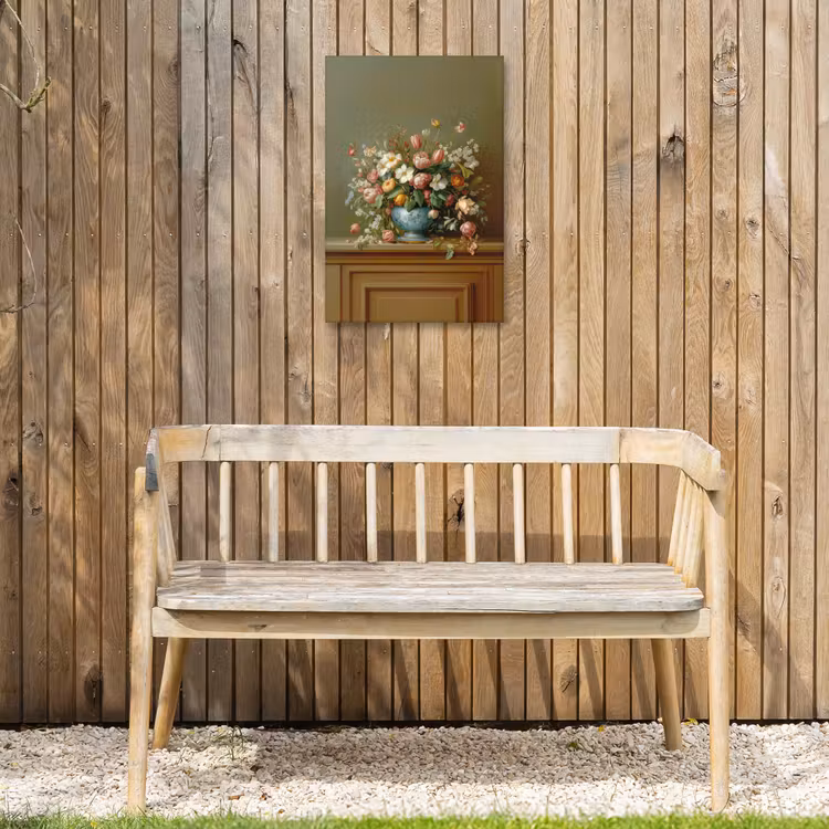 Vaas - Pastel - Kleuren - Bloemen Tuinposter op houten frame 2 cm dik klein -sfeer4