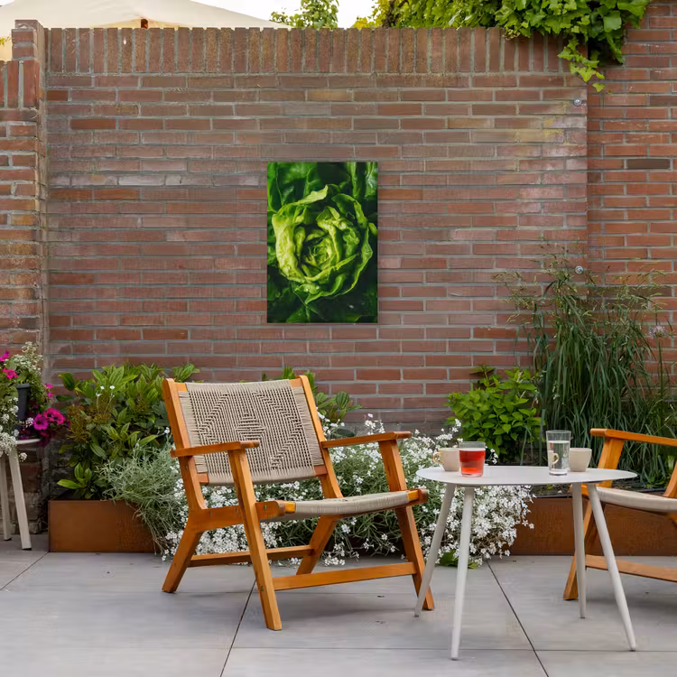 Groente - Sla - Groen Tuinposter op houten frame 2 cm dik klein -sfeer3