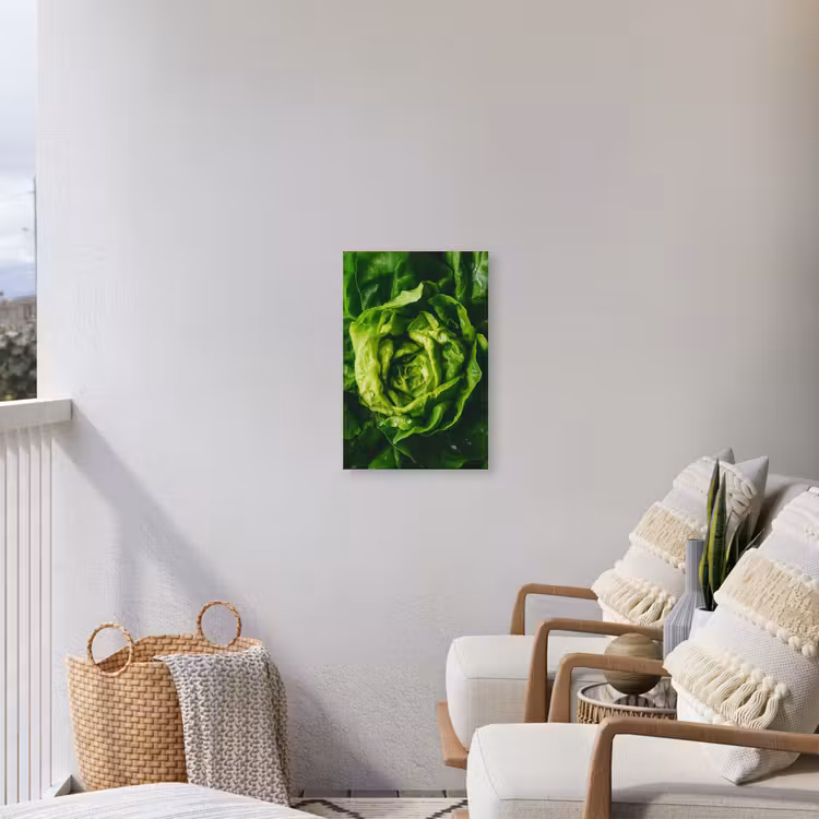 Groente - Sla - Groen Tuinposter op houten frame 2 cm dik klein -sfeer1