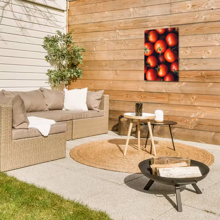 Groente - Rood - Tomaten Tuinposter op houten frame 2 cm dik klein -sfeer2