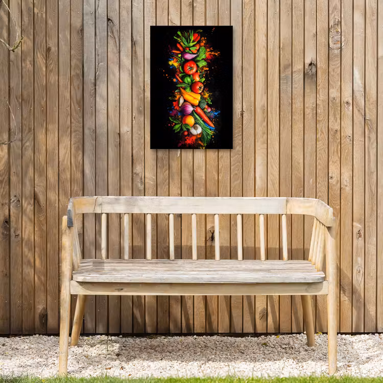 Groente - Eten - Kruiden - Graffiti - Koken Tuinposter op houten frame 2 cm dik klein -sfeer4