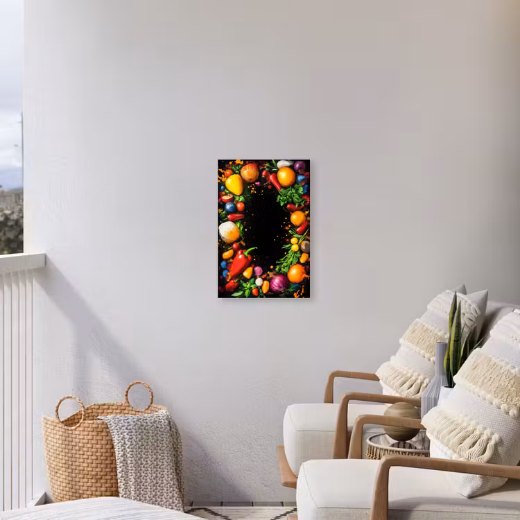 Groente - Graffiti - Kleurrijk - Koken - Abstract Tuinposter op houten frame 2 cm dik klein -sfeer1