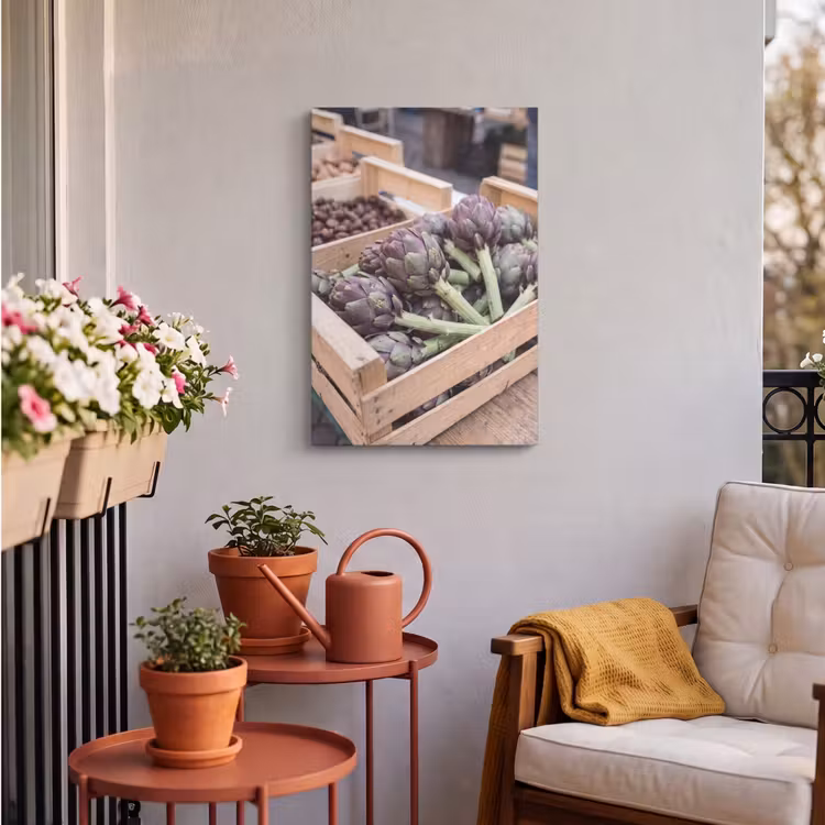 Outdoor Canvas Print - Vegetables - Market - Fresh - Groenten - Markt - Vers Tuinposter op houten frame 2 cm dik klein