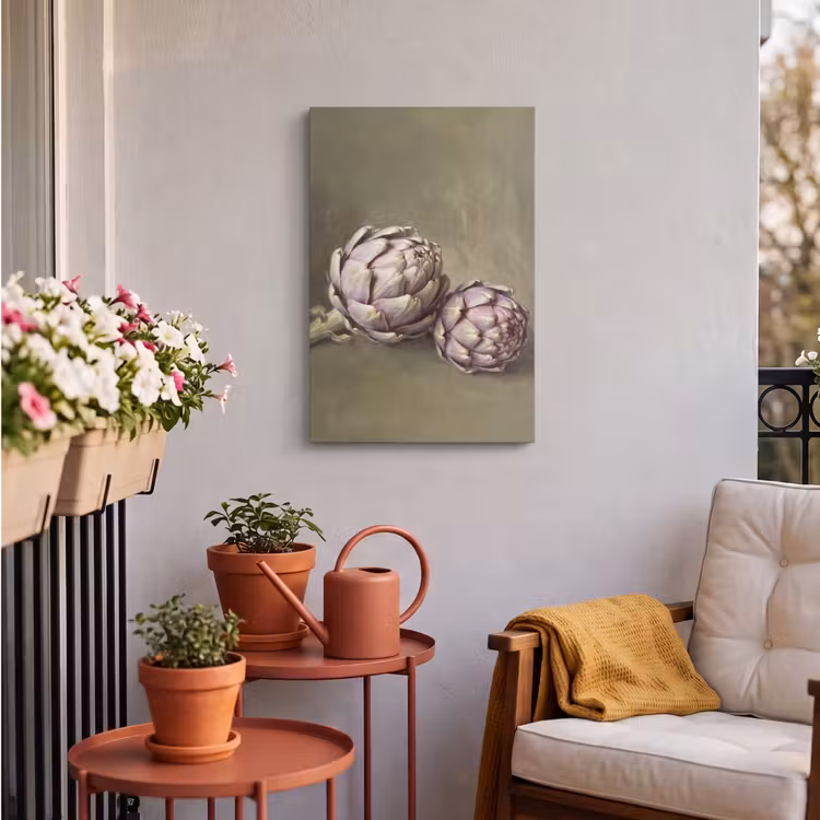 Outdoor Canvas Print - Vegetables - Still Life - Painting - Groente - Stilleven - Schilderij Tuinposter op houten frame 2 cm dik klein