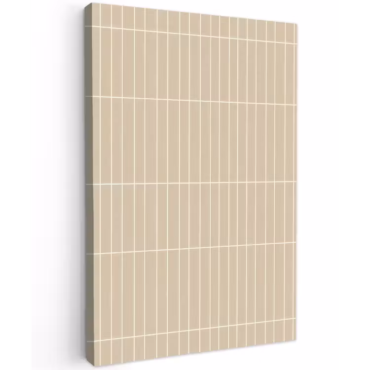 Verticaal - Wandtegel - Crème - Beige Tuinposter op houten frame 2 cm dik klein 841 -3d