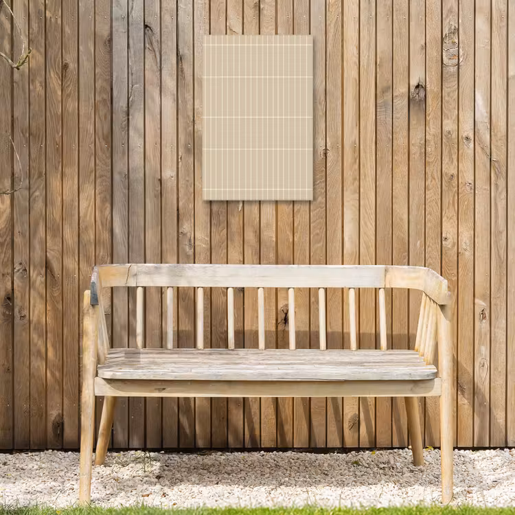 Verticaal - Wandtegel - Crème - Beige Tuinposter op houten frame 2 cm dik klein 841 -sfeer4