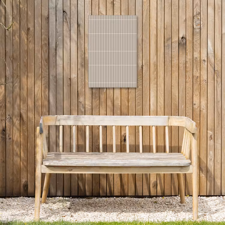 Verticaal - Wandtegel - Licht Beige Tuinposter op houten frame 2 cm dik klein 841 -sfeer4