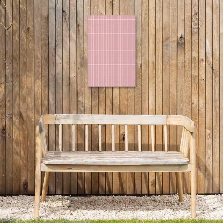 Verticaal - Wandtegel - Lichtroze Tuinposter op houten frame 2 cm dik klein 841 -sfeer4
