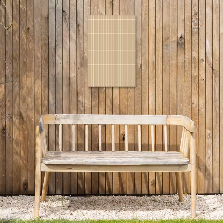 Verticaal - Wandtegel - Zand - Beige Tuinposter op houten frame 2 cm dik klein 841 -sfeer4