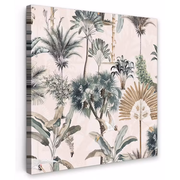 Inductie afdekplaat - Vintage - Jungle - Dieren - Natuur - Inductie beschermer Tuinposter op houten frame 2 cm dik klein -3d