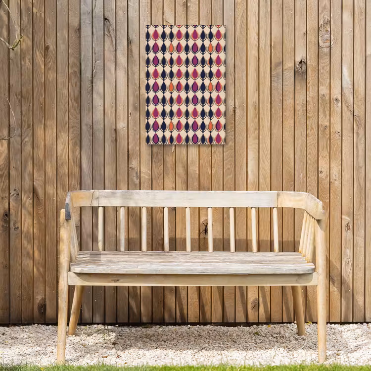 Vintage - Retro - Kleurrijk Tuinposter op houten frame 2 cm dik klein 841 -sfeer4
