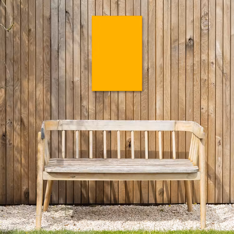 Vivid - Amber - Geel Tuinposter op houten frame 2 cm dik klein 841 -sfeer4