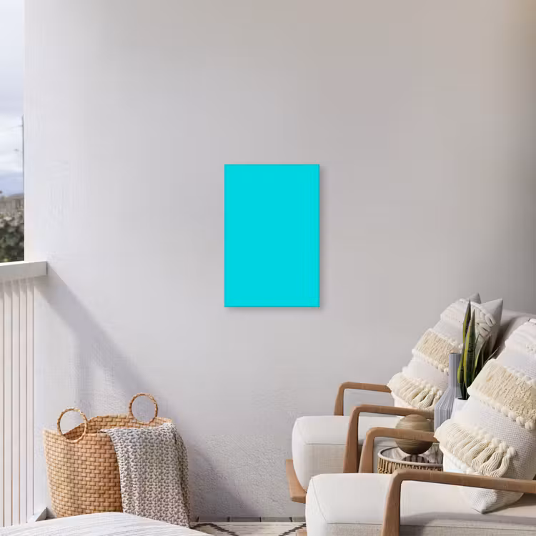 Vivid - Aquamarine - Turkoois Tuinposter op houten frame 2 cm dik klein 841 -sfeer1