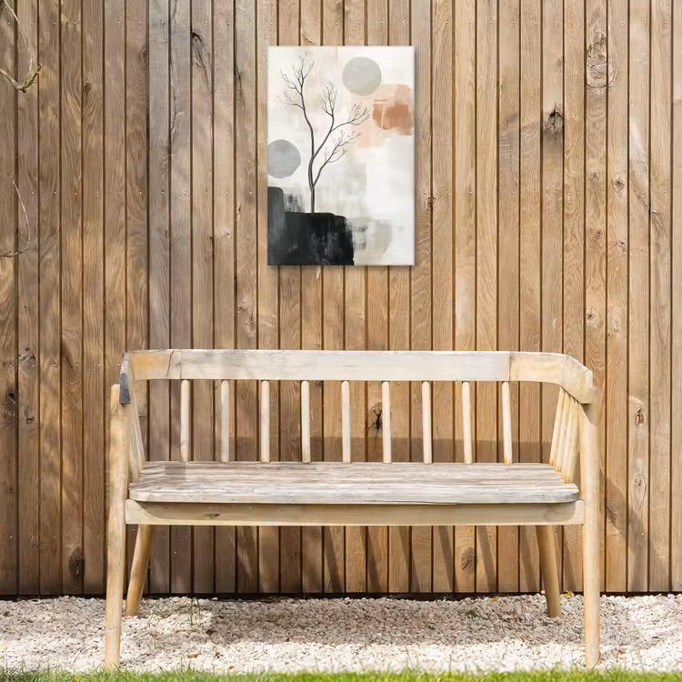 Wabi sabi - Beige - Plant Tuinposter op houten frame 2 cm dik klein -sfeer4