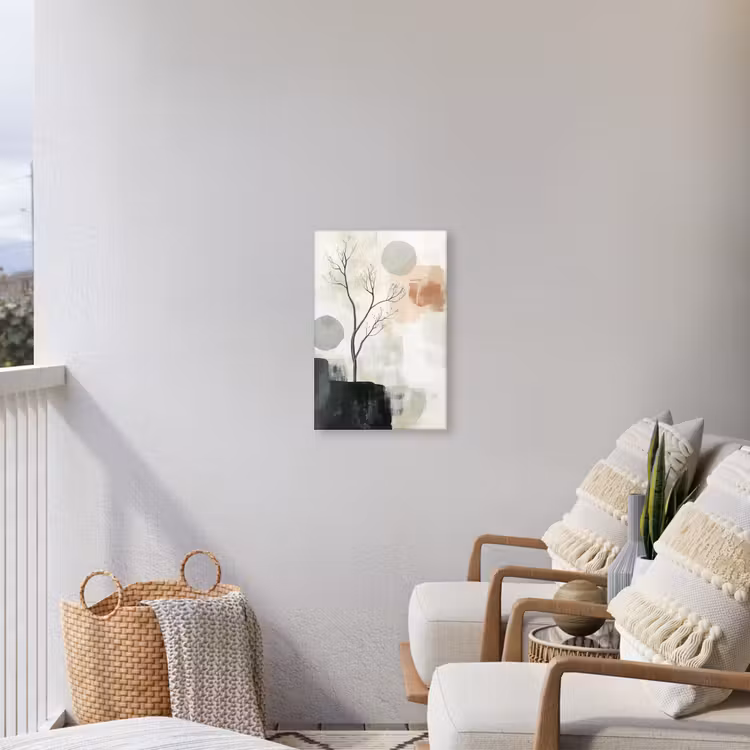 Wabi sabi - Beige - Plant Tuinposter op houten frame 2 cm dik klein -sfeer1