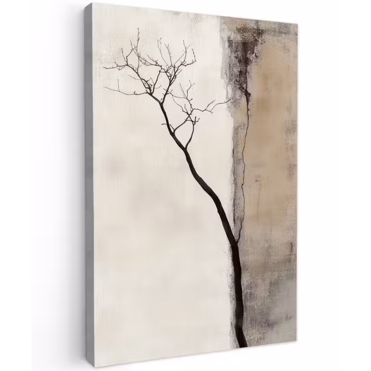 Wabi sabi - Plant - Beige Tuinposter op houten frame 2 cm dik klein -3d