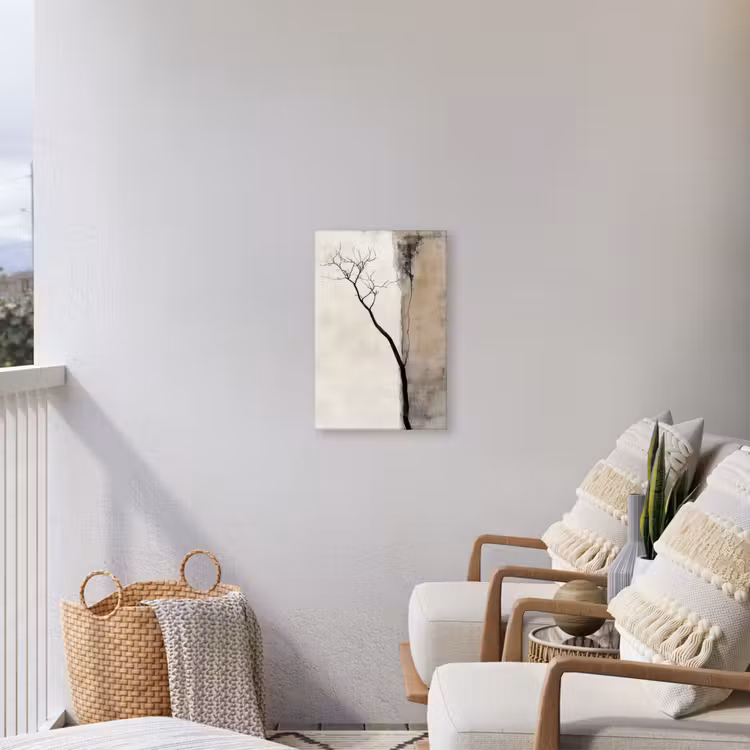 Wabi sabi - Plant - Beige Tuinposter op houten frame 2 cm dik klein -sfeer1