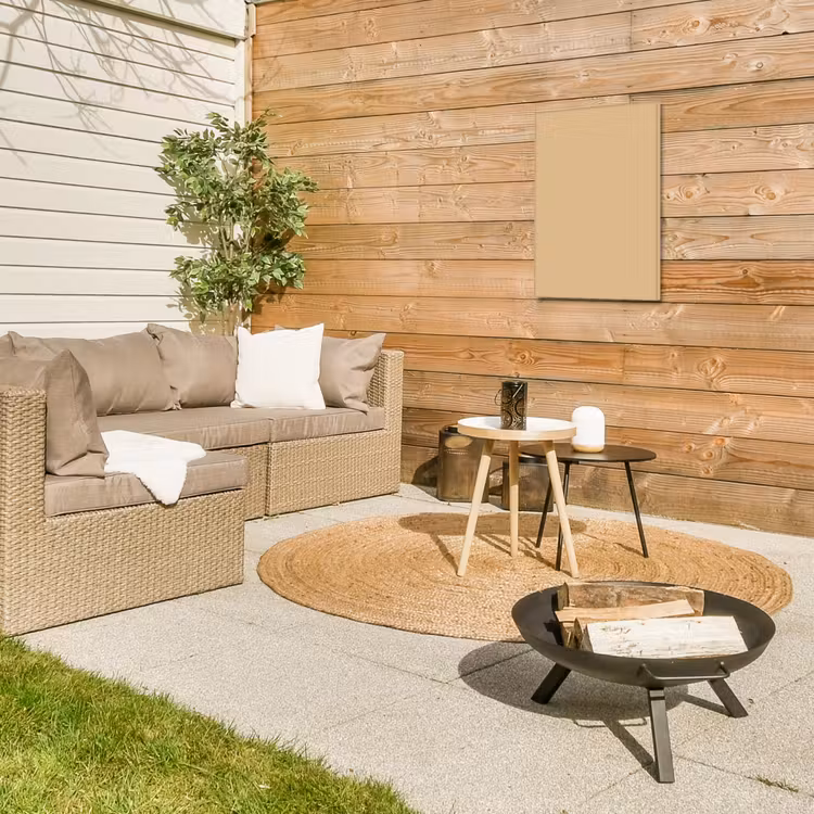 Warm - Sand - Nude Tuinposter op houten frame 2 cm dik klein 841 -sfeer2