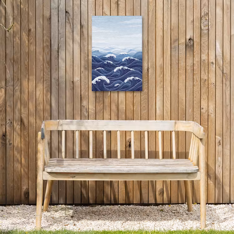 Water - Mozaïek - Landschap - Modern - Blauw Tuinposter op houten frame 2 cm dik klein -sfeer4