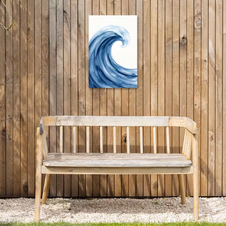 Water - Beweging - Natuur - Modern - Blauw Tuinposter op houten frame 2 cm dik klein -sfeer4