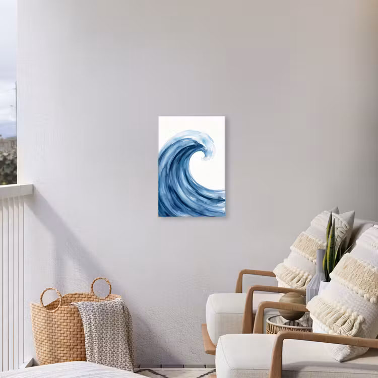Water - Beweging - Natuur - Modern - Blauw Tuinposter op houten frame 2 cm dik klein -sfeer1