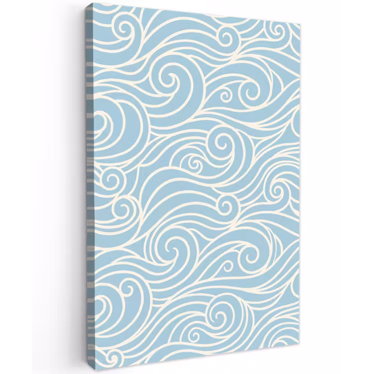 Golf - Abstract - Natuur - Modern - Blauw Tuinposter op houten frame 2 cm dik klein -3d