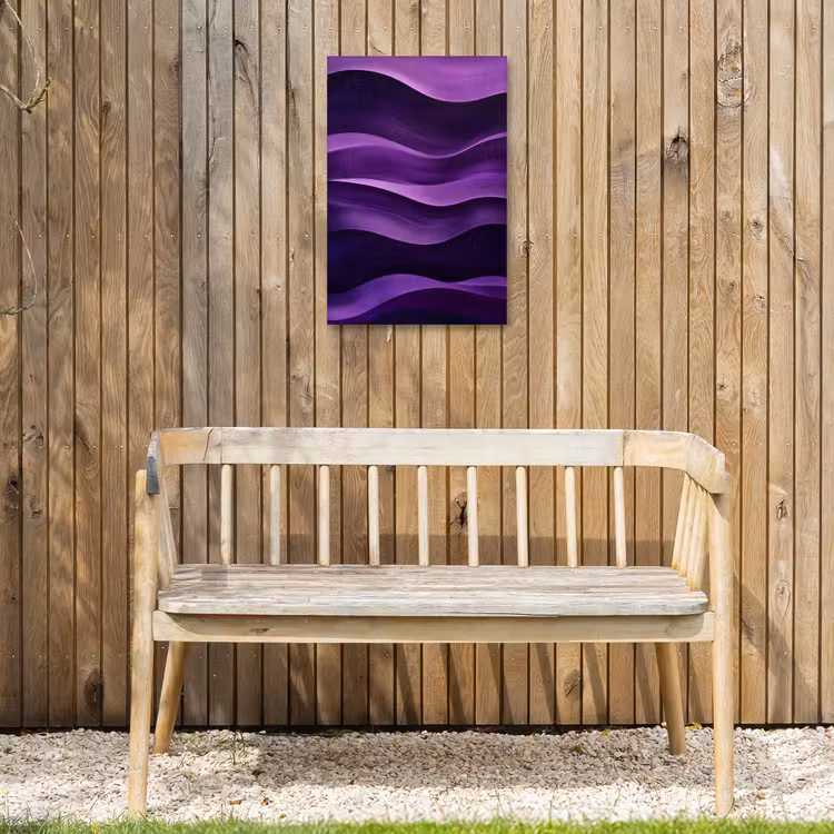Golven - Abstract - Paars Tuinposter op houten frame 2 cm dik klein -sfeer4