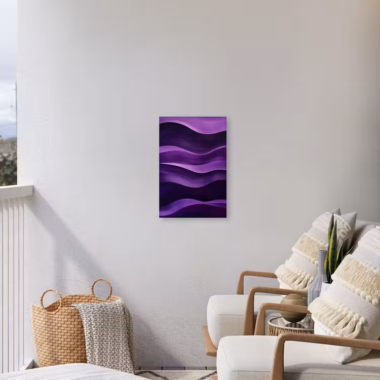 Golven - Abstract - Paars Tuinposter op houten frame 2 cm dik klein -sfeer1
