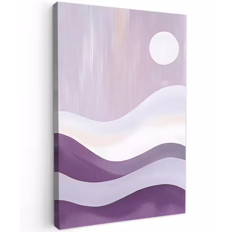 Golven - Heuvels - Abstract - Paars Tuinposter op houten frame 2 cm dik klein -3d