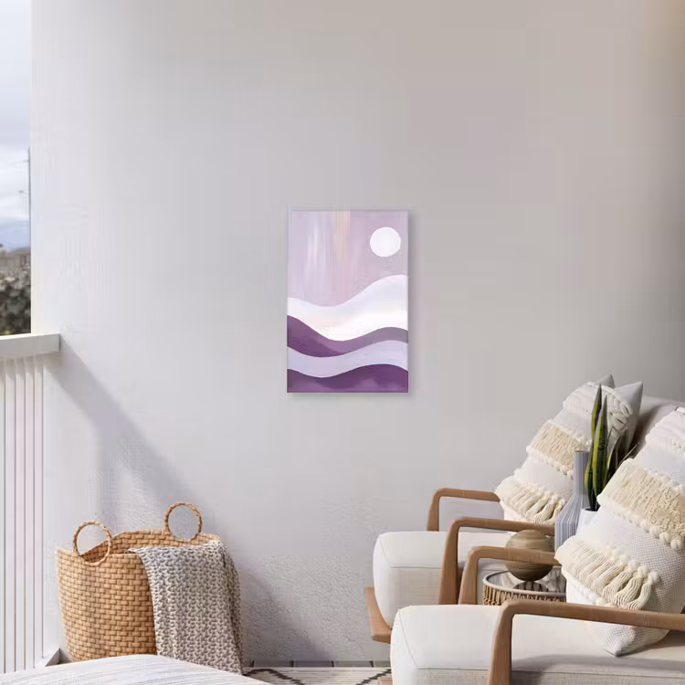 Golven - Heuvels - Abstract - Paars Tuinposter op houten frame 2 cm dik klein -sfeer1