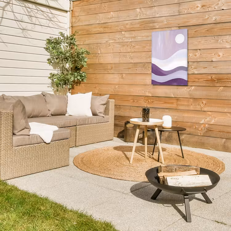 Golven - Heuvels - Abstract - Paars Tuinposter op houten frame 2 cm dik klein -sfeer2