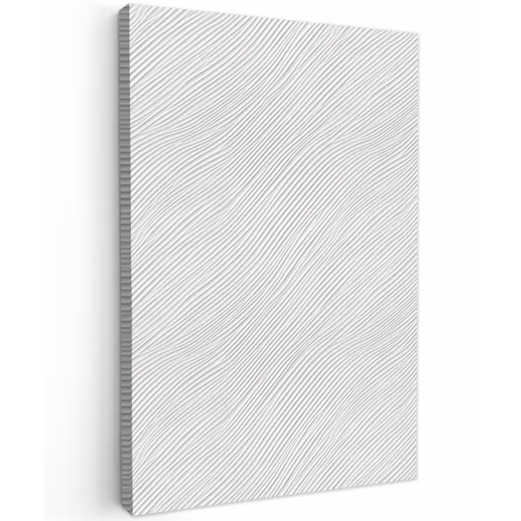 Golven - Ribbels - Wit Tuinposter op houten frame 2 cm dik klein 841 -3d