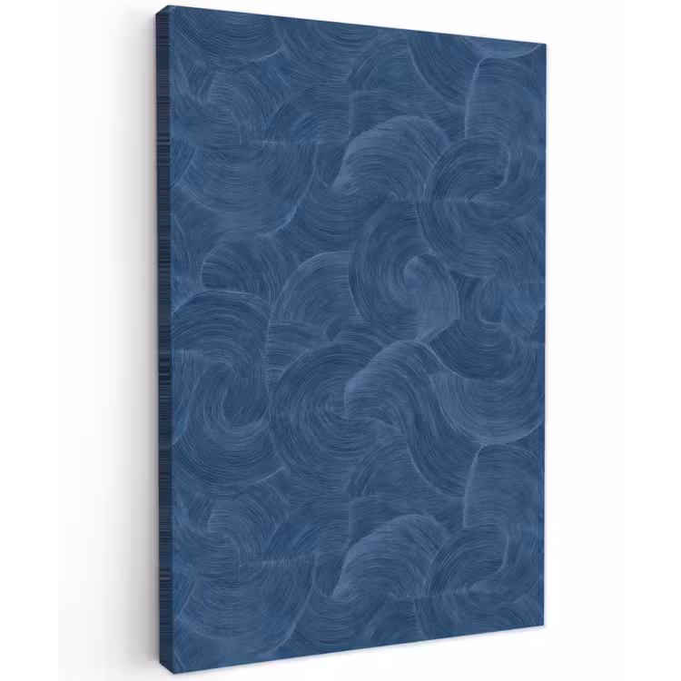 Golven - Textuur - Patroon - Blauw Tuinposter op houten frame 2 cm dik klein 841 -3d