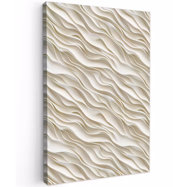 Golven - Wit - Minimalistisch Tuinposter op houten frame 2 cm dik klein 841 -3d