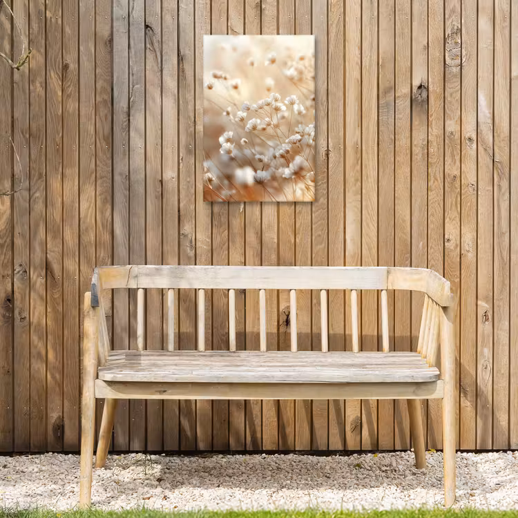 Wilde - Bloemen - Wit Tuinposter op houten frame 2 cm dik klein -sfeer4