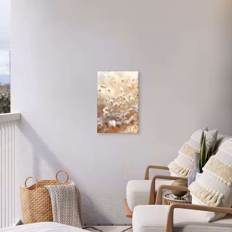 Wilde - Bloemen - Wit Tuinposter op houten frame 2 cm dik klein -sfeer1