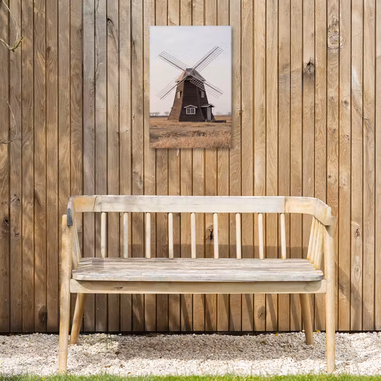 Windmolens - Landschap - Veld Tuinposter op houten frame 2 cm dik klein -sfeer4