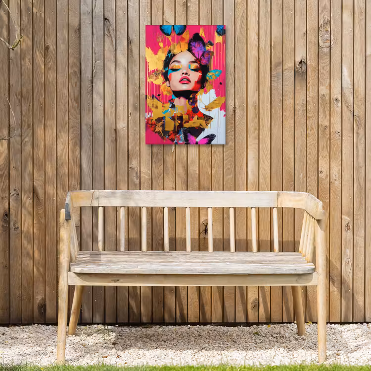Vrouw - Abstract - Kleurrijk Tuinposter op houten frame 2 cm dik klein -sfeer4