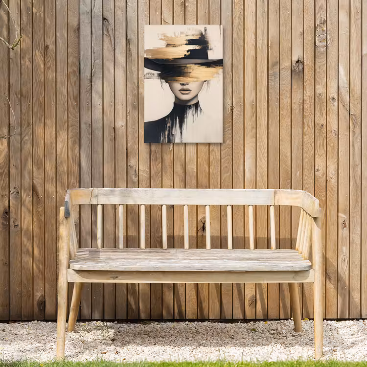 Vrouw - Hoed - Verf Tuinposter op houten frame 2 cm dik klein -sfeer4