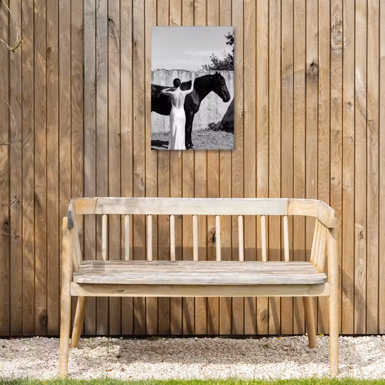 Vrouw - Paard - Artistiek Tuinposter op houten frame 2 cm dik klein -sfeer4