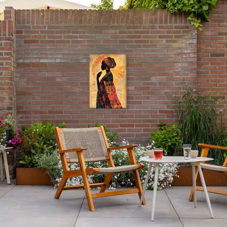 Vrouw - Silhouet - Patronen - Sierlijk Tuinposter op houten frame 2 cm dik klein -sfeer3